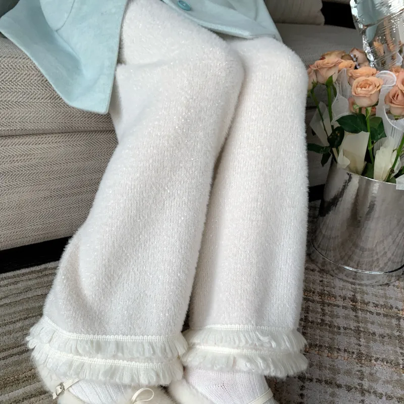Blovelan Casual Pants Women's Snowflake White-5