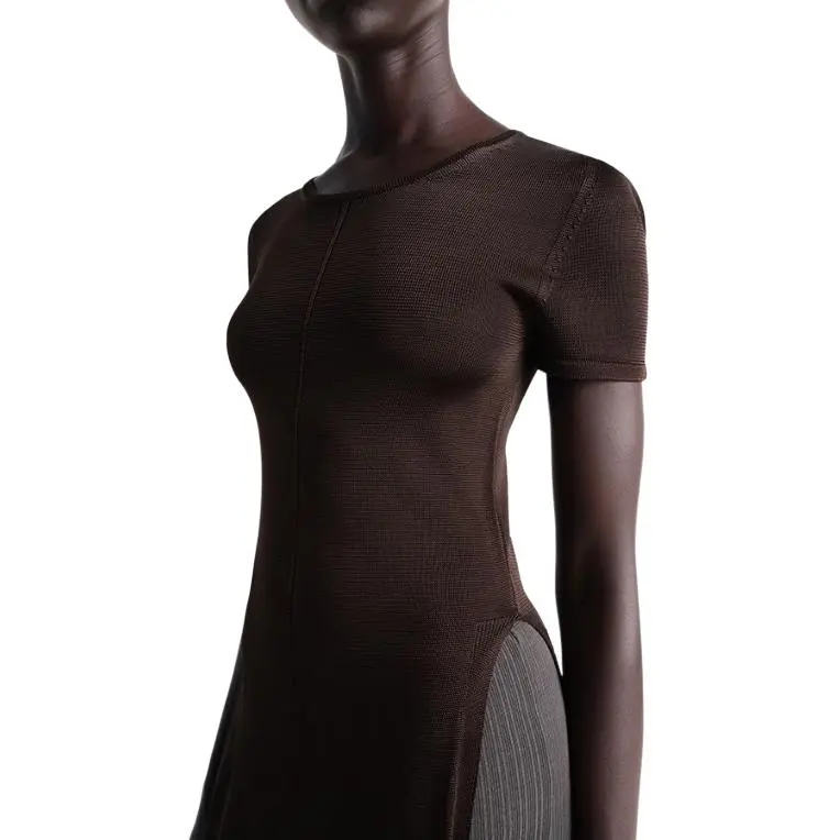 Lemaire Column Dress With Slits 'Chocolate'-3