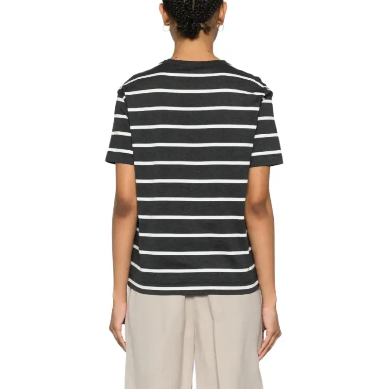Brunello Cucinelli Stripe Detailed Crewneck T Shirt-2