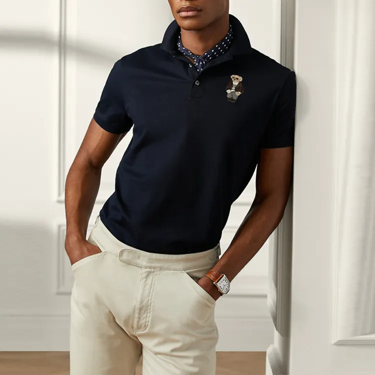 Ralph Lauren Purple Label Polo Bear embroidery Polo Shirt-2