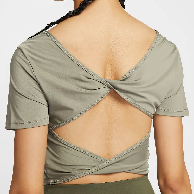 Nike Dri Fit One T Shirt Women's Light Army Green/Black-3
