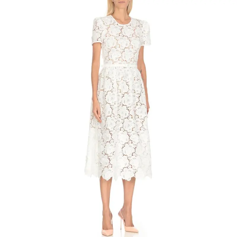 Self portrait Floral Lace Midi Dress-3