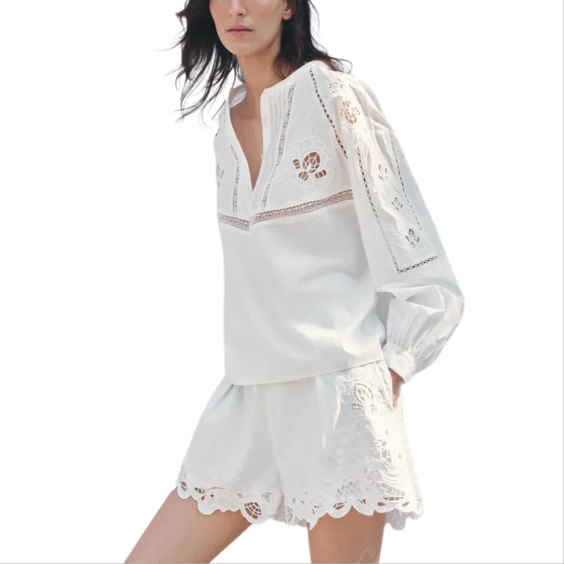 ZARA ZW Series Casual Shorts Women's White-4