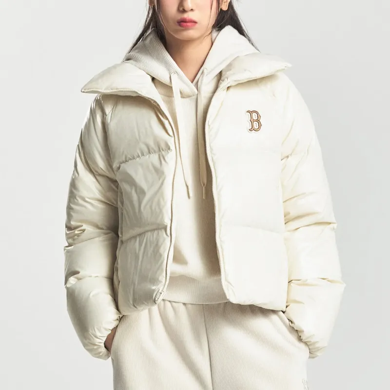 MLB RED SOX Boston Red Sox Glossy Curve Down Jacket Women's White-3
