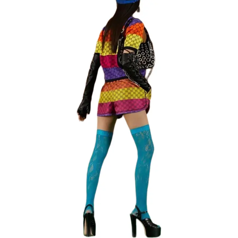 GUCCI Silk Striped Shorts Multi-3