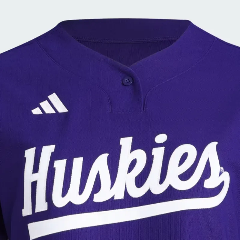 Adidas Free Shipping With AdiClub Washington Collegiate One Button Softball Jersey-2