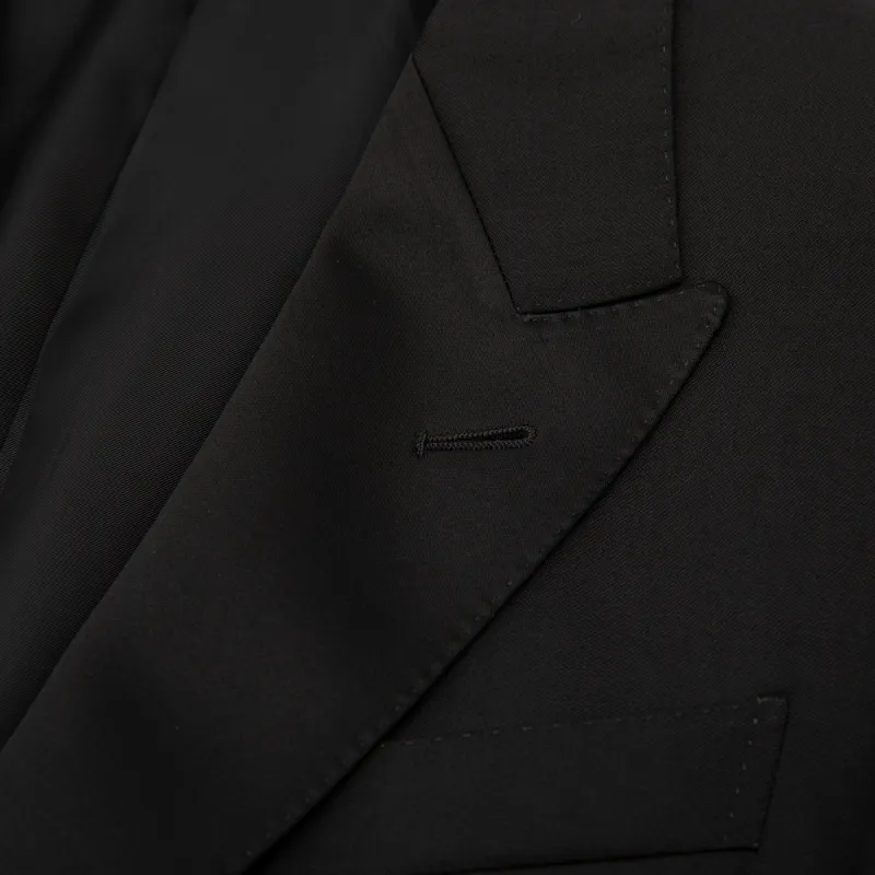Zegna Business Suit Coat Set Men's Black-3
