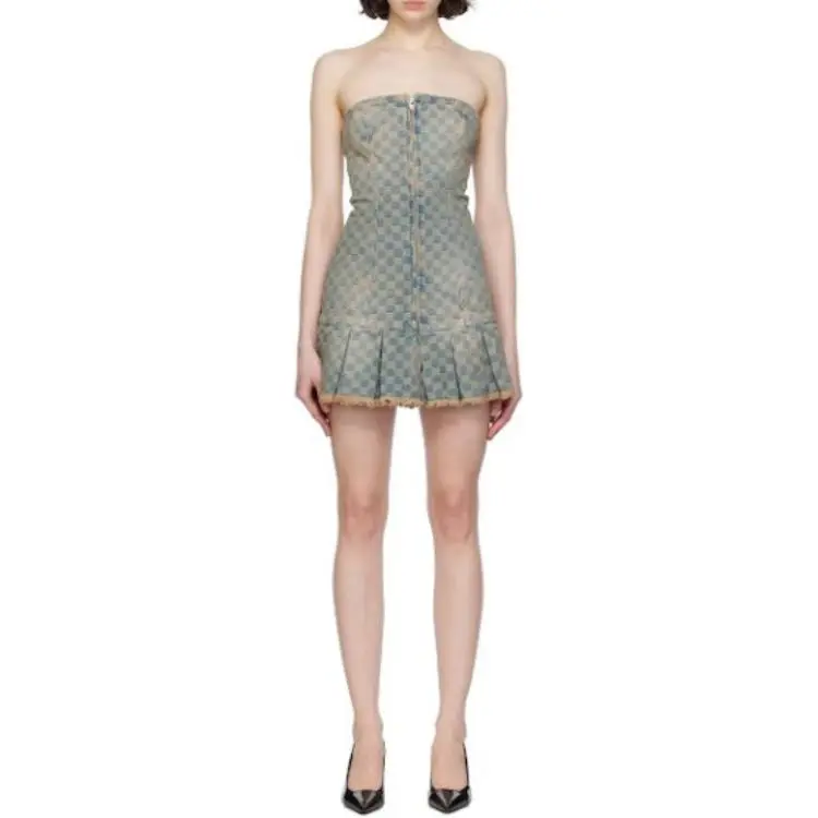 Misbhv Strapless Denim Mini Dress-3