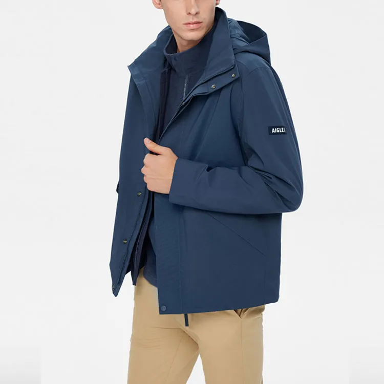 AIGLE Jacket Men's Light Navy Blue-3