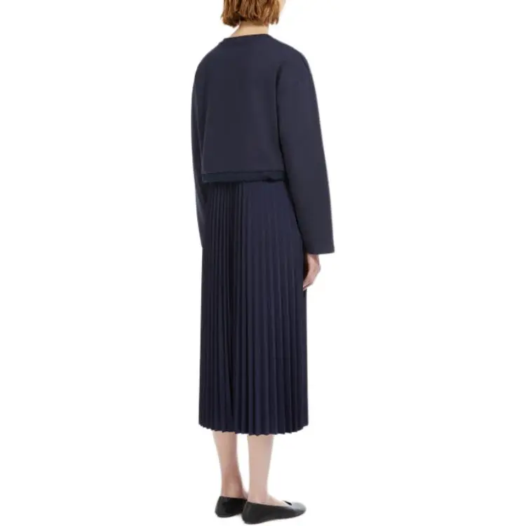 WEEKEND MaxMara Scatola Pleated Crewneck Dress-3