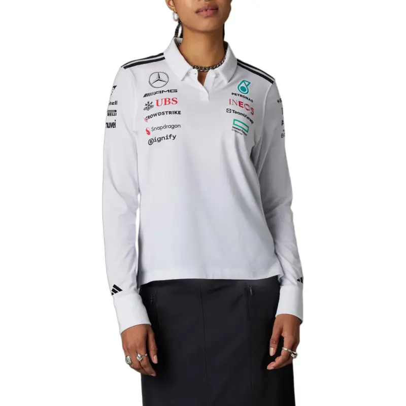 Adidas x MERCEDES AMG PETRONAS F1 SS25 Polo Shirt Women's White-1