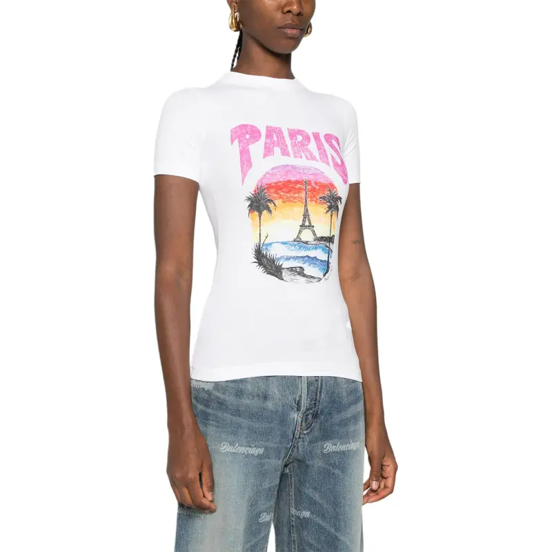 Balenciaga Graphic Printed Crewneck T Shirt-3