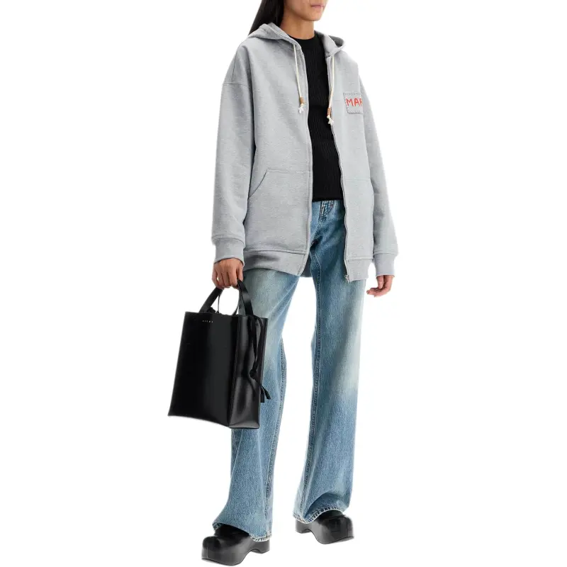 MARNI Logo Printed Zipped Hoodie-3