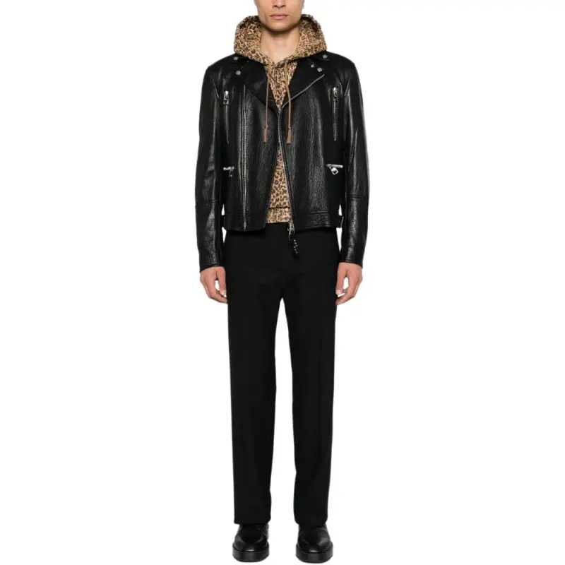 Alexander McQueen Zip Up Biker Jacket-4