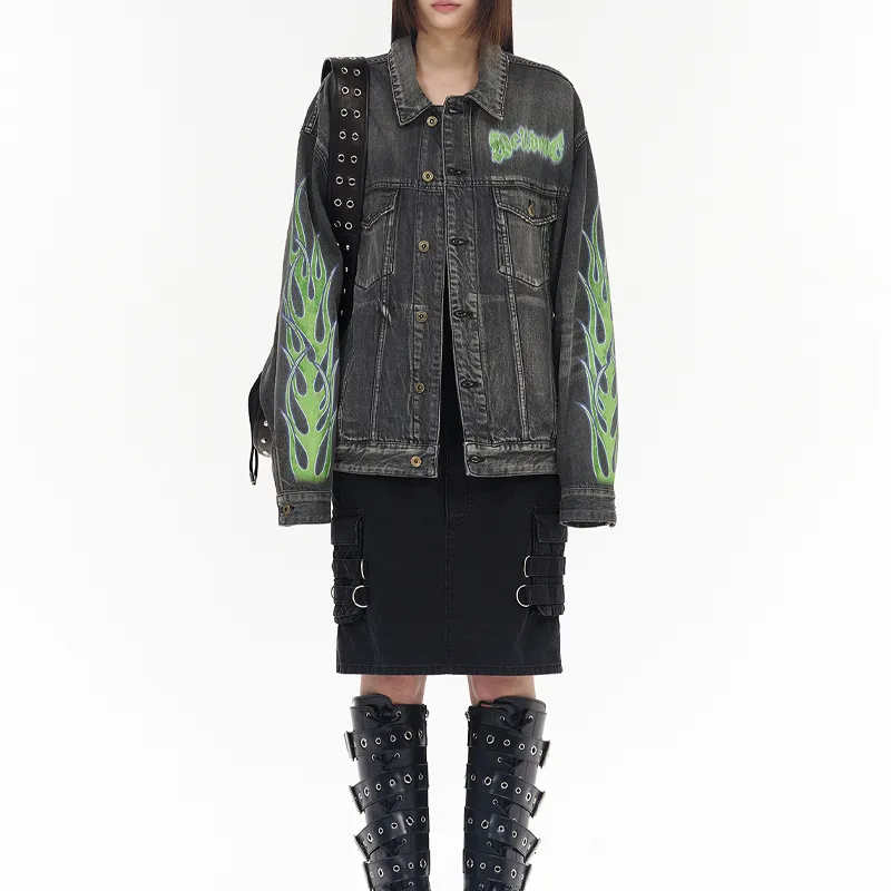 WE11DONE Denim Jackets Unisex Black-3
