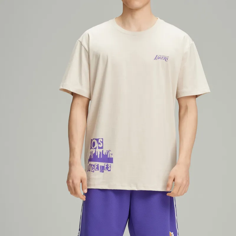 NBA T-Shirt Unisex Light Gray White-2
