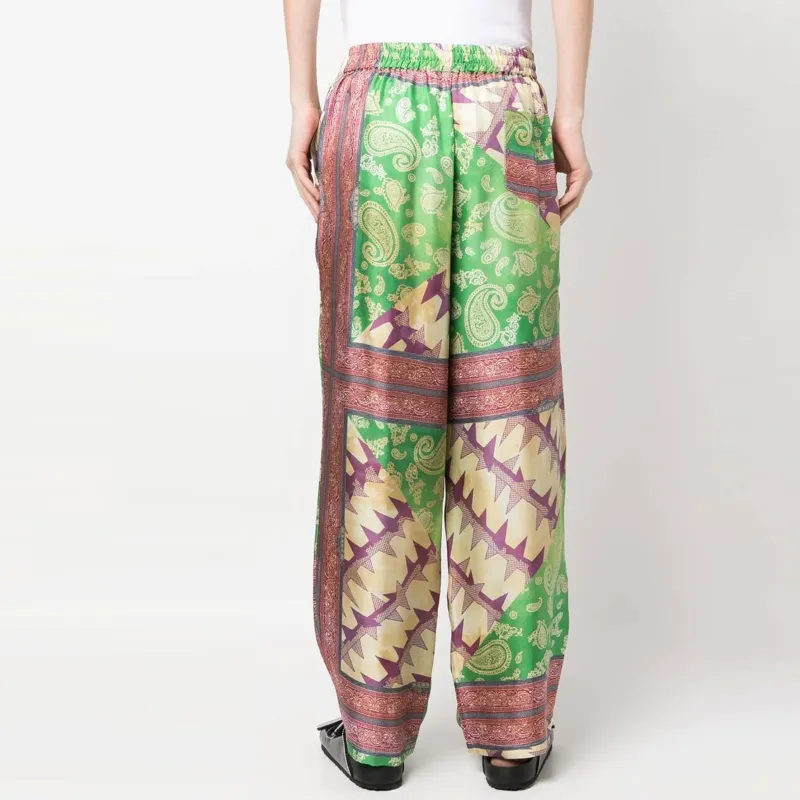 Aries Paisley Print Wide Leg Pants-2