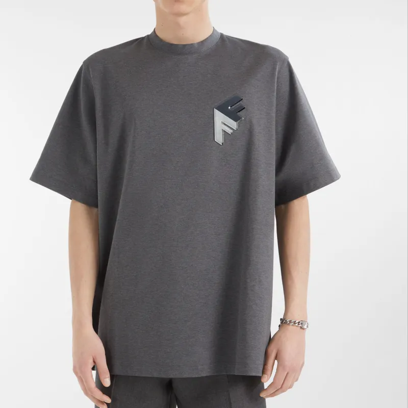 FENDI T Shirts Men Gray-2