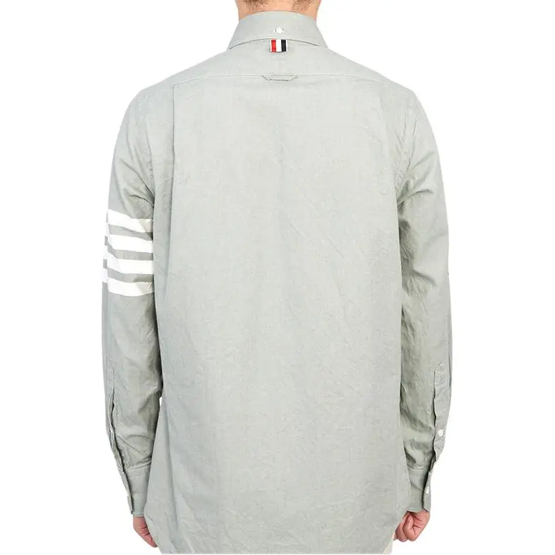 THOM BROWNE Shirts Men Light Green-4