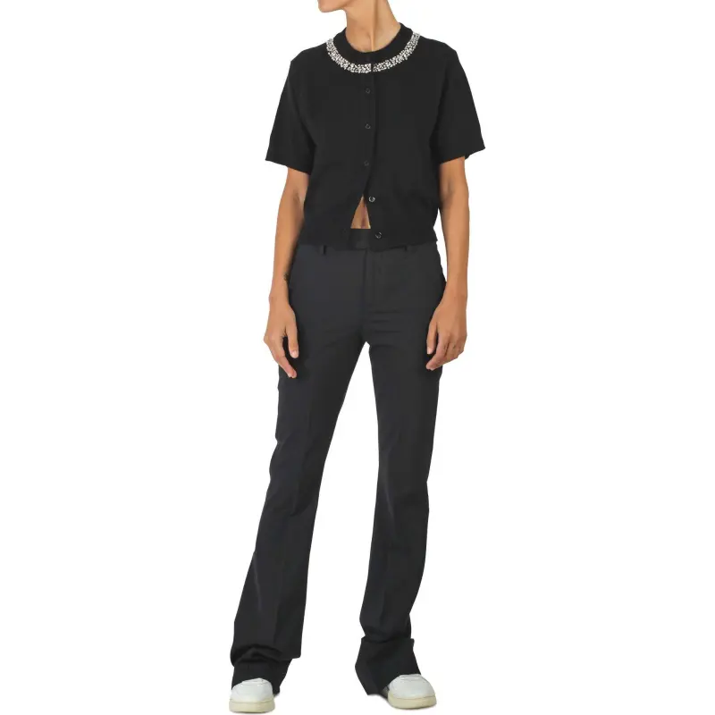 CELINE Embroidered Cropped Cardigan In Cashmere-2