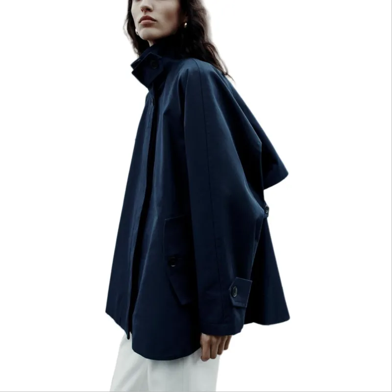 ZARA ZW Series Jackets Coats Women's Sea Blue-3