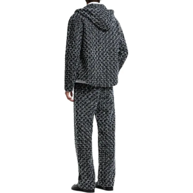 LOUIS VUITTON Flocked Monogram Denim Hoodie-3