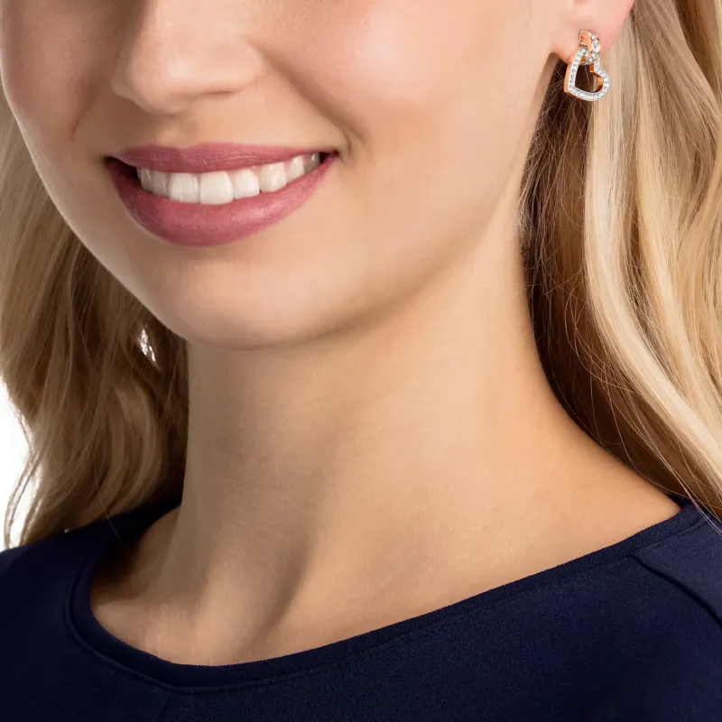 Swarovski Lovely Crystal Earrings Women's Rose Gold-3