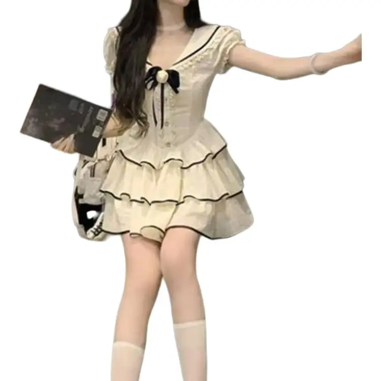 Mu Xiao Xin Short Sleeved Dress Women's Image Color-4