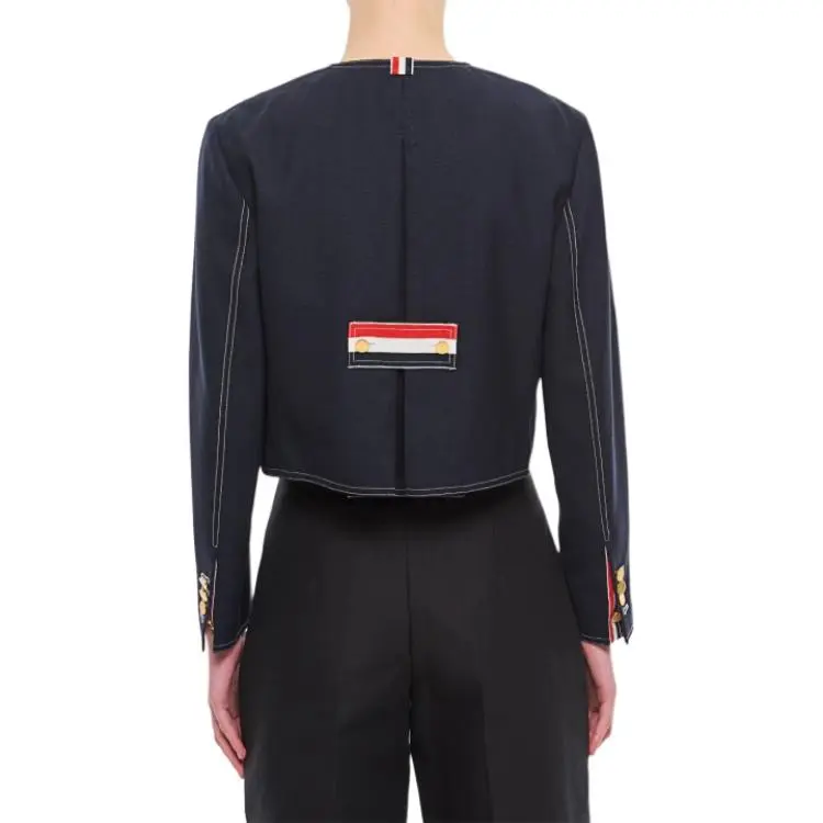 THOM BROWNE Fresco Box Pleat Cardigan Jacket-4