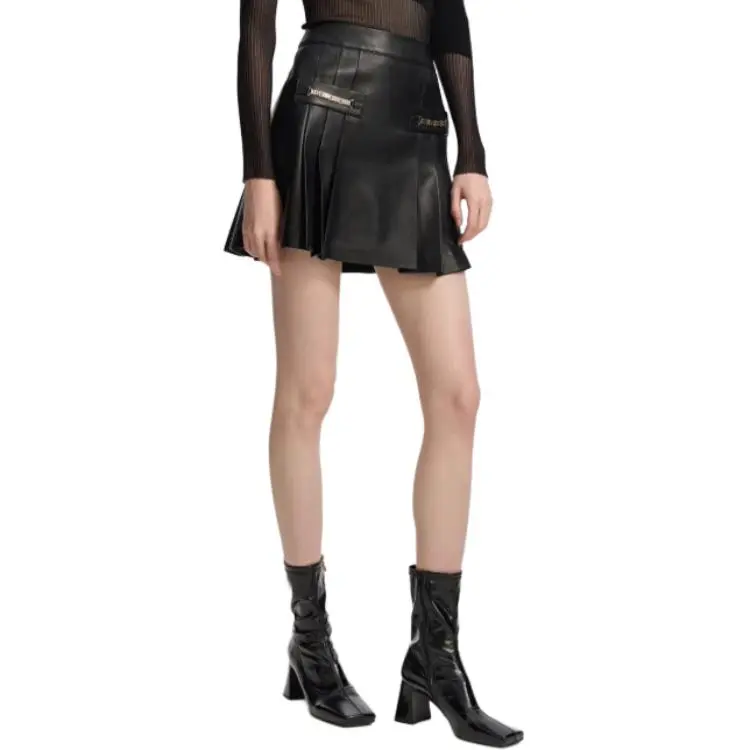 Bebe FW24 Leather Short Skirts Women's Black-2