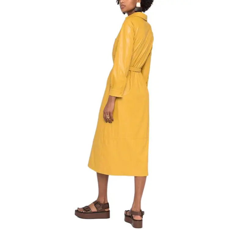 PINKO Long Sleeved Dress Women's Yellow-2