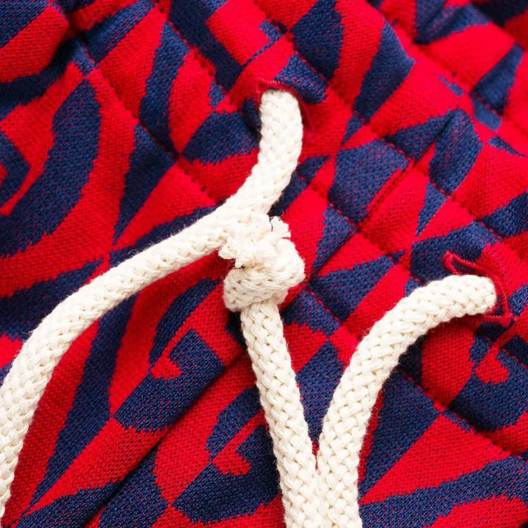 GUCCI Knitted Sweatpants Men Rose Red-4