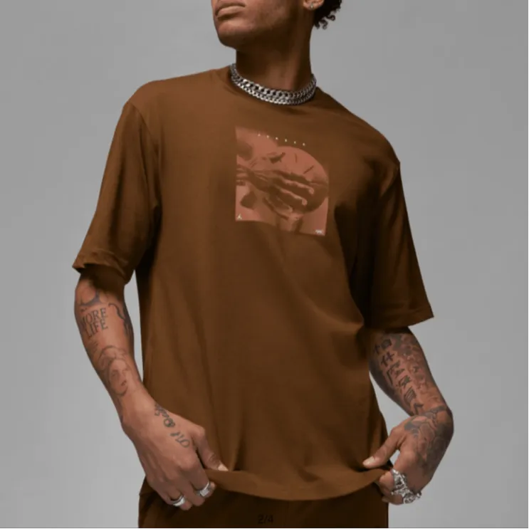 Nike T Shirts Men Brown-1