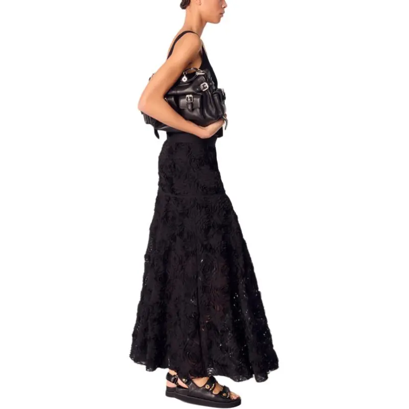 Maje Embroidered Maxi Skirt-2