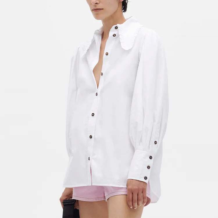 GANNI Shirts Women's Bright White-4