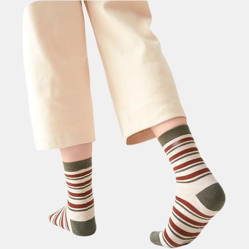 NAIER Mid Calf Socks Women's 4 Pack Mercerized Wool Squirrel-3