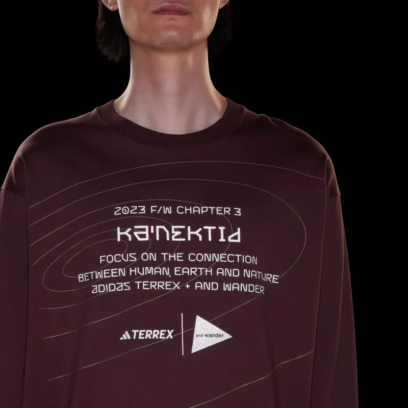 And Wander X Adidas TERREX X And Wander T-Shirts Unisex Dark Gray Brown-5