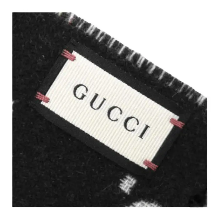 GUCCI Wool Knit Scarves Unisex Black-9