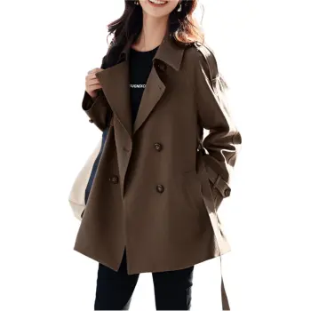 Mo Han Yi Mei Trench Coat Women's Coffee Brown