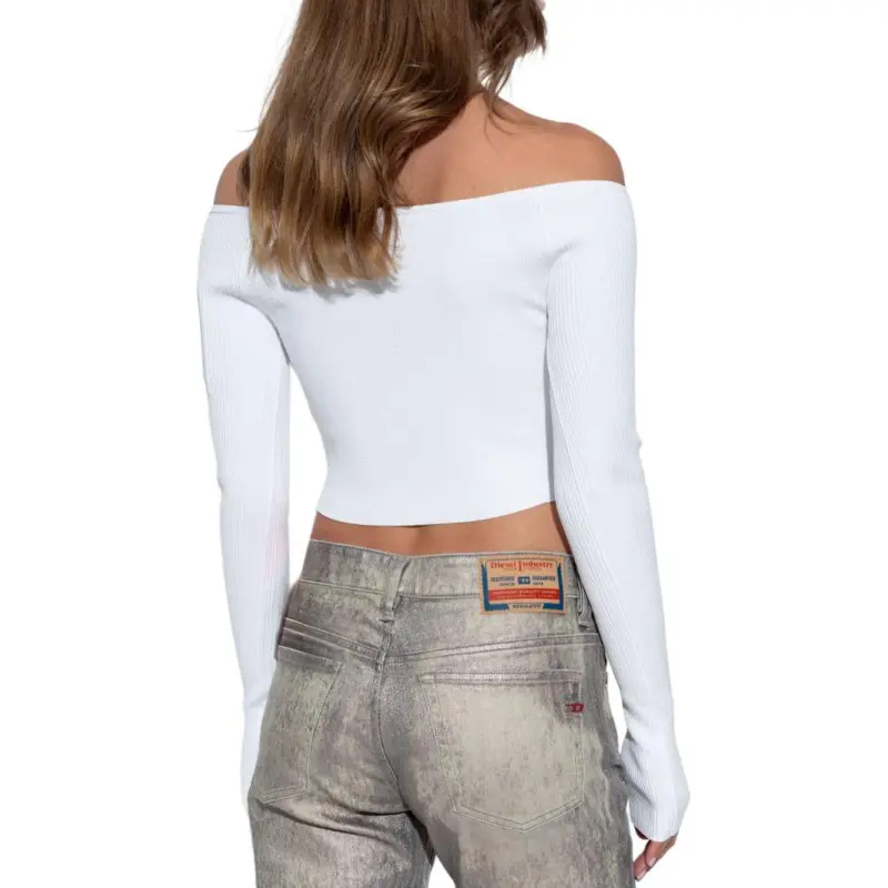 DIESEL M Vera Ls Ribbed Knit Off The Shoulder Top-4