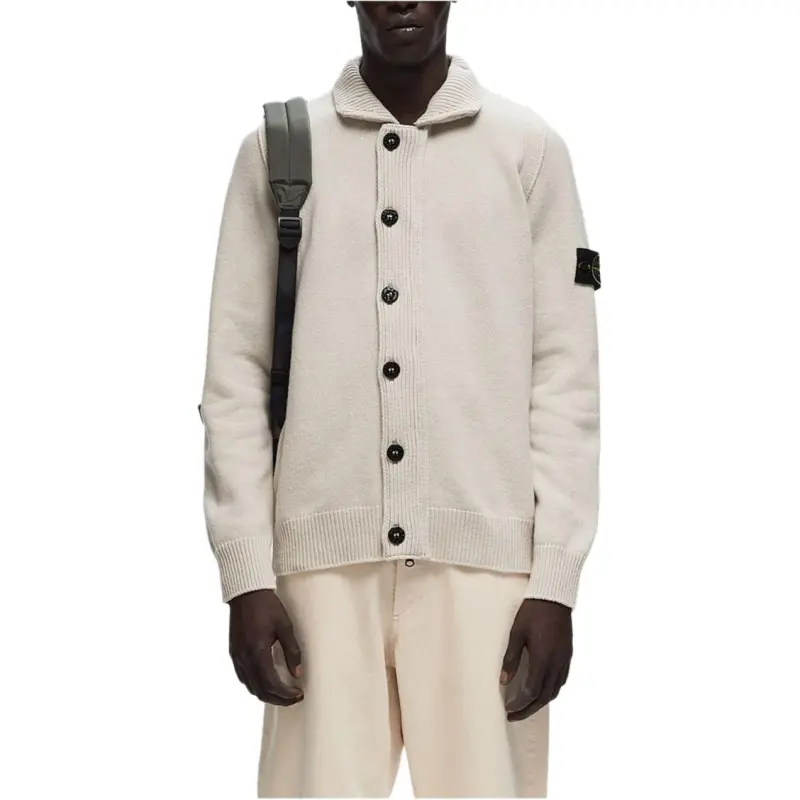 STONE ISLAND High Neck Knitted Cardigan-1