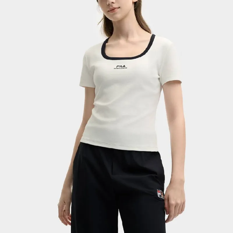 FILA x MAISON KITSUNE ORIGINALE T Shirt Women's Cloud White-2