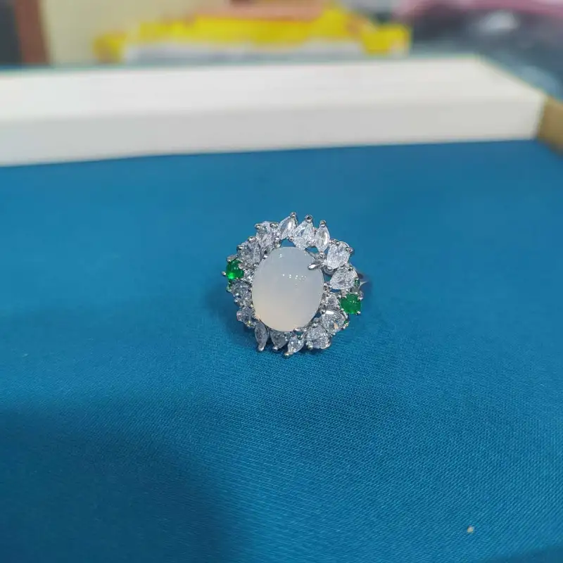 Gifts Chalcedony Jade Rings Women's-4