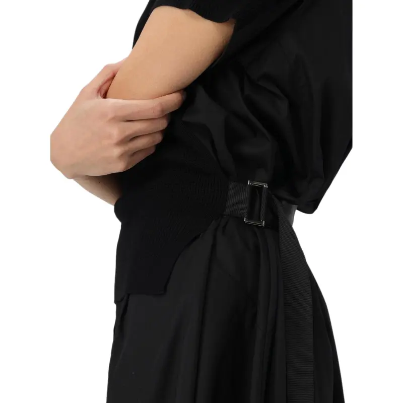 Sacai Short Sleeved Dresses Women's Black-4