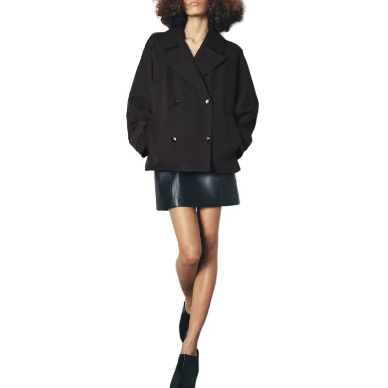ZARA ZW Series Trench Coat Women's Chocolate-2