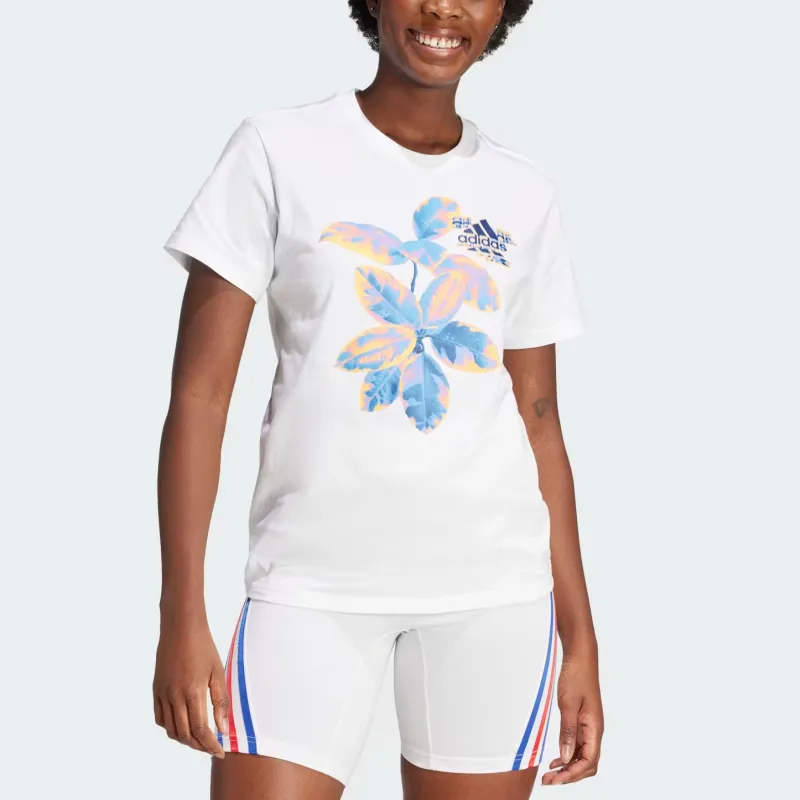 Adidas Women's Beach Graphic T Shirt White-1
