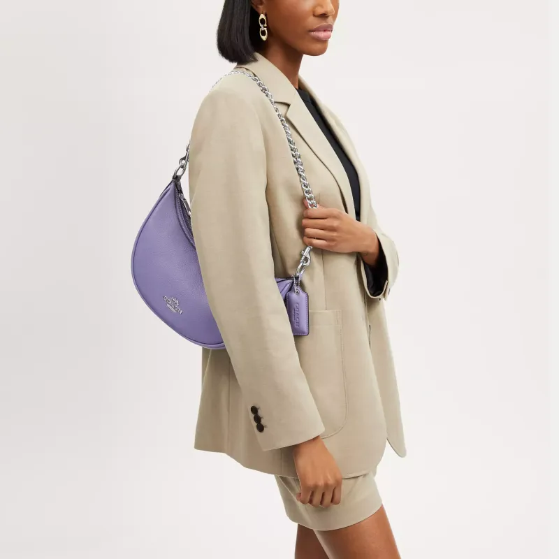 COACH Metal Shoulder Strap Bag Strap Women's Silver-4