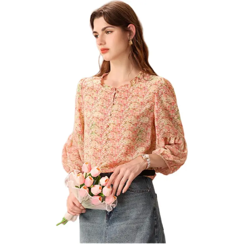 FENHONGMALI Shirts Women's Pink-4