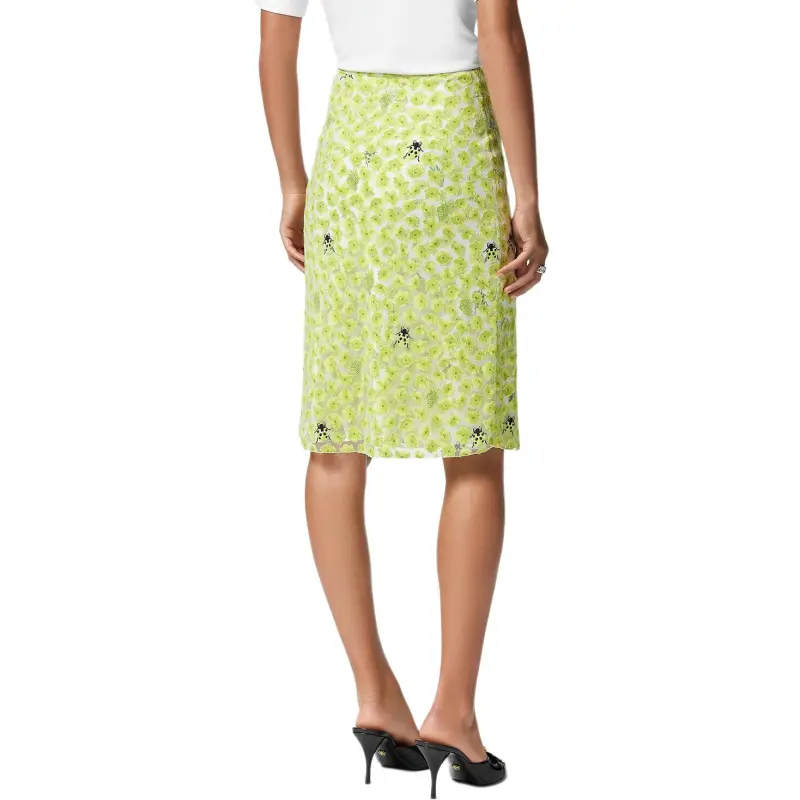 VERSACE Strawberry Garden Devoré Pencil Skirt-2