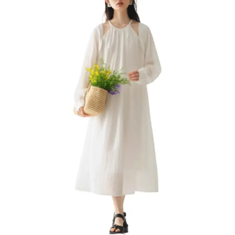 Boutique By Babymoon Long Sleeved Dress Women's White-3